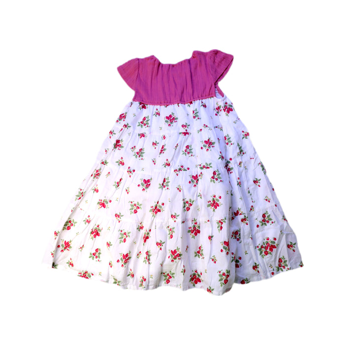 A Pink Short Sleeve Dresses from Petit Main in size 5T for girl. (Back View)