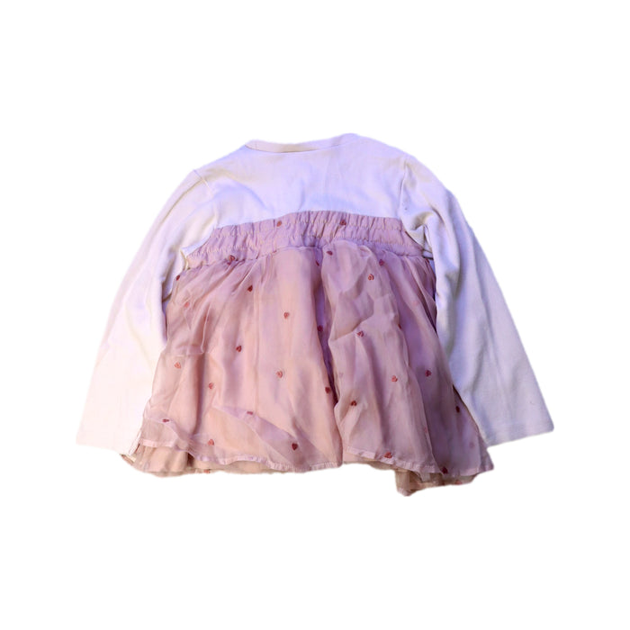 A Pink Long Sleeve Tops from Petit Main in size 7Y for girl. (Back View)