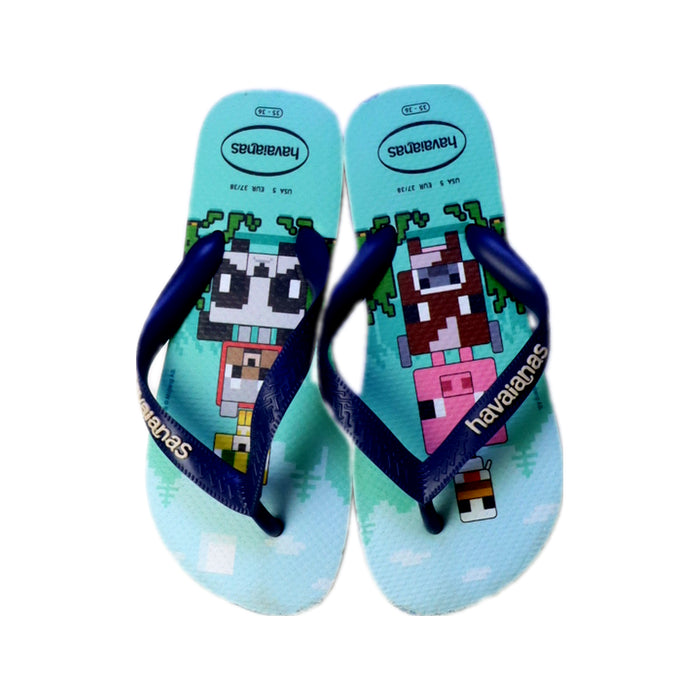 A Blue Flip Flops from Havaianas in size 12Y for boy. (Back View)