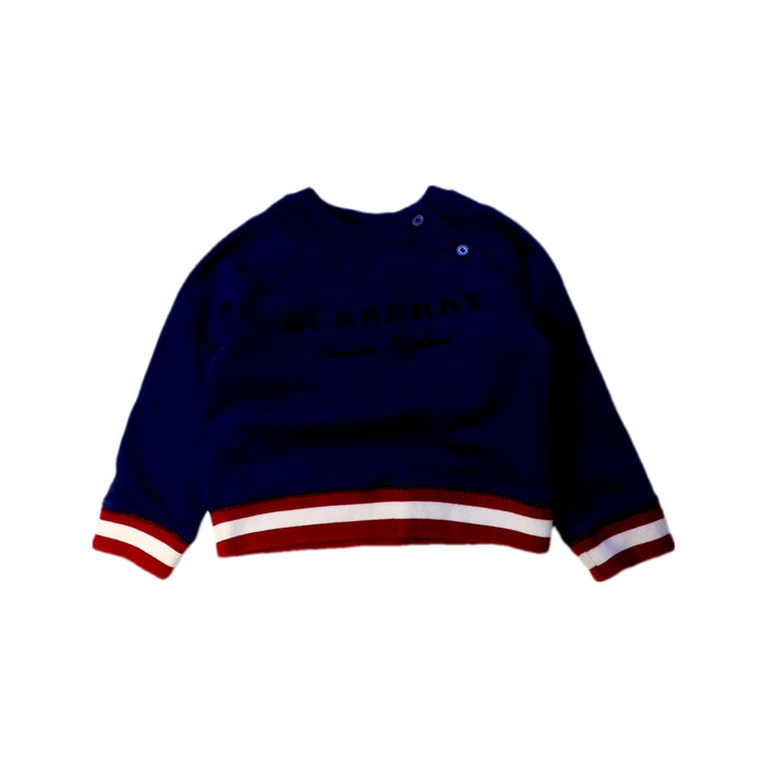 A Navy Crewneck Sweatshirts from Burberry in size 2T for girl. (Front View)