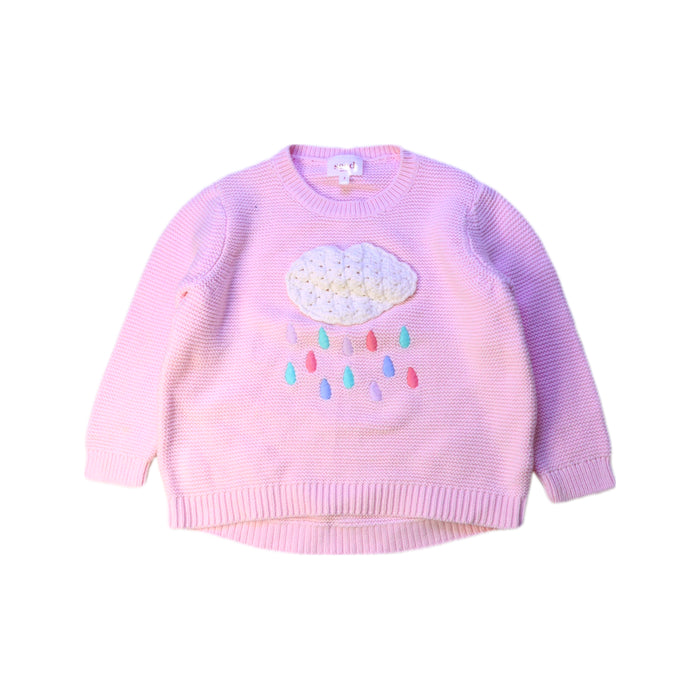 A Pink Knit Sweaters from Seed in size 3T for girl. (Front View)