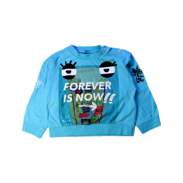 A Blue Crewneck Sweatshirts from Burberry in size 2T for girl. (Front View)