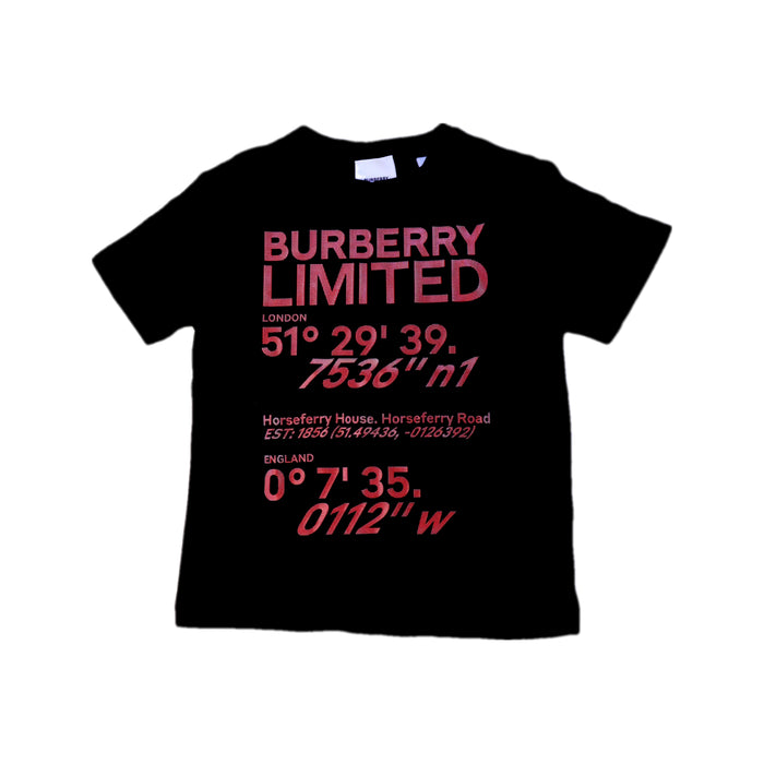 A Black Short Sleeve T Shirts from Burberry in size 6T for boy. (Front View)