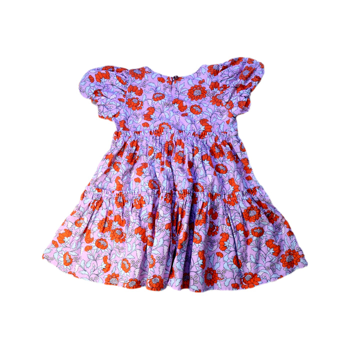 A Pink Short Sleeve Dresses from Seed in size 4T for girl. (Back View)