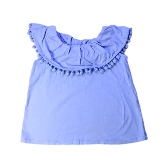 A Blue Sleeveless Tops from Seed in size 3T for girl. (Front View)