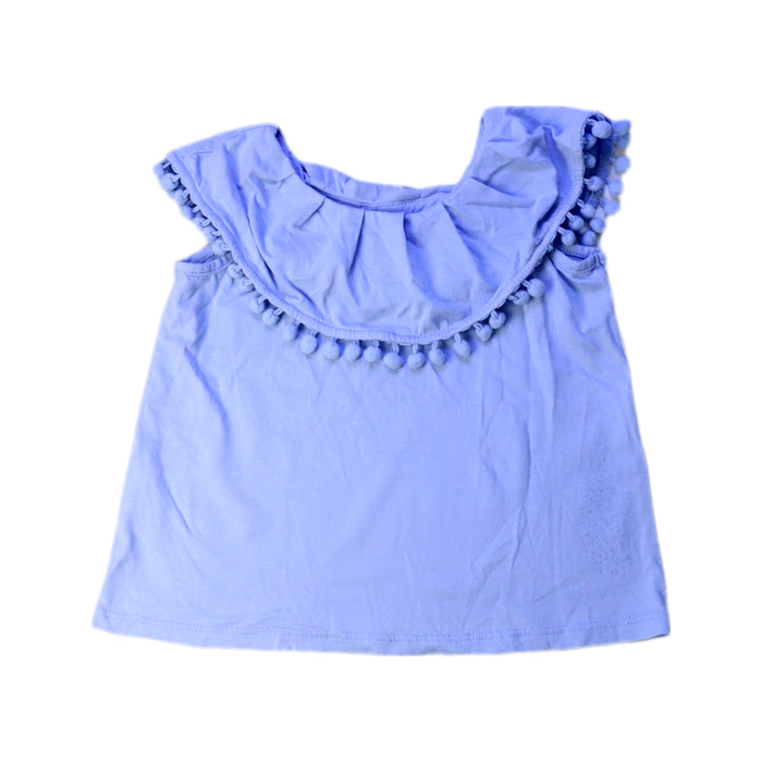 A Blue Sleeveless Tops from Seed in size 3T for girl. (Back View)