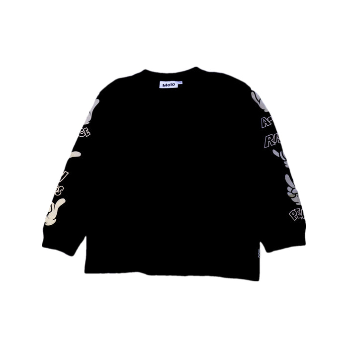 A Black Crewneck Sweatshirts from Molo in size 7Y for boy. (Front View)