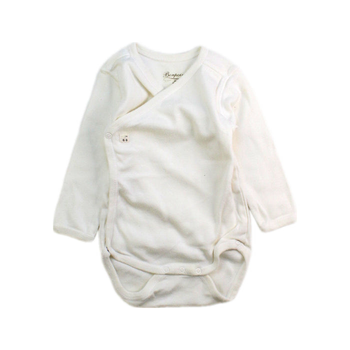 A White Long Sleeve Bodysuits from Bonpoint in size 3T for neutral. (Front View)