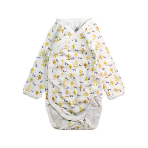 A White Long Sleeve Bodysuits from Petit Bateau in size 0-3M for boy. (Front View)
