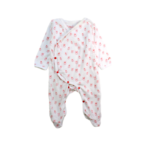 A White Onesies from Chateau de Sable in size 0-3M for neutral. (Front View)