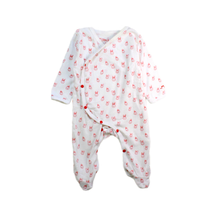 A White Onesies from Chateau de Sable in size 0-3M for neutral. (Front View)