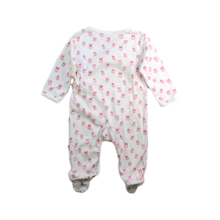 A White Onesies from Chateau de Sable in size 0-3M for neutral. (Back View)
