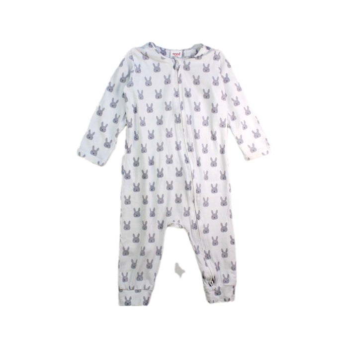 A White Onesies from Seed in size 6-12M for neutral. (Front View)
