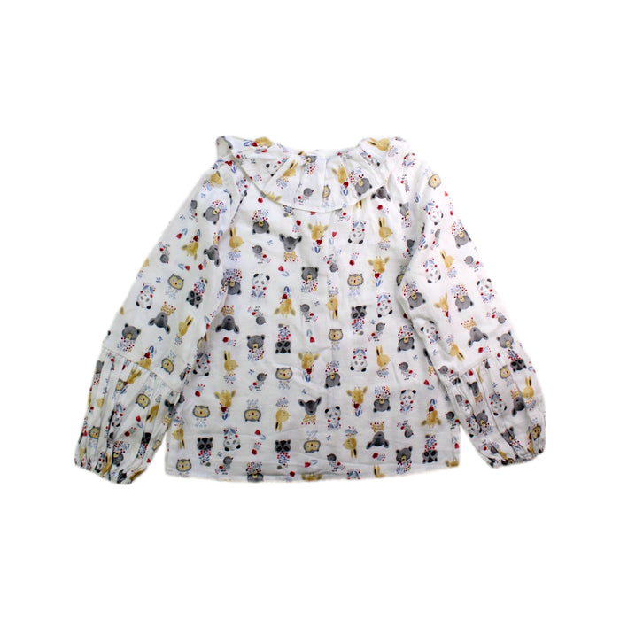 A White Long Sleeve Shirts from La Coqueta in size 4T for girl. (Back View)