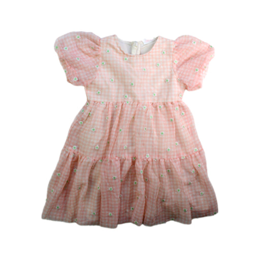 A Pink Short Sleeve Dresses from Seed in size 3T for girl. (Front View)