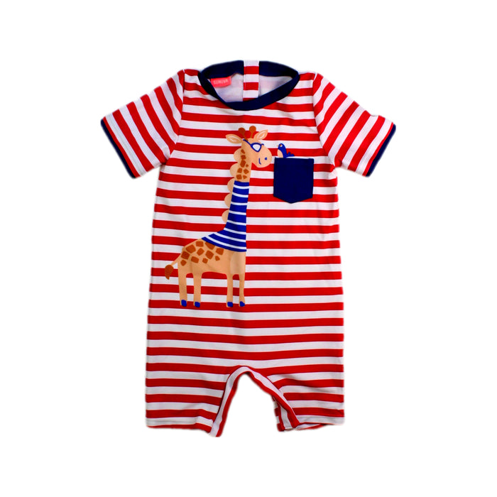 A Red Swimsuits from Sunuva in size 12-18M for boy. (Front View)