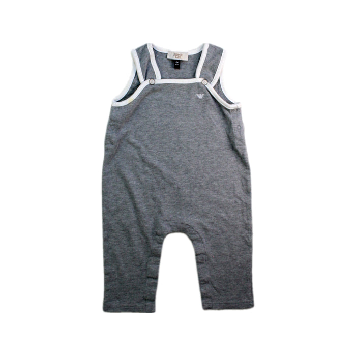 A Grey Long Overalls from Armani Baby in size 3-6M for neutral. (Front View)