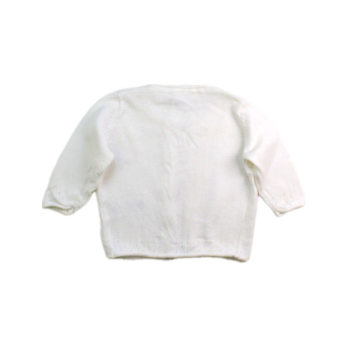 A Ivory Cardigans from Petit Bateau in size 0-3M for girl. (Back View)