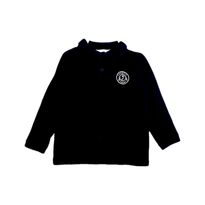 A Black Buttoned Sweatshirts from Jacadi in size 3T for boy. (Front View)