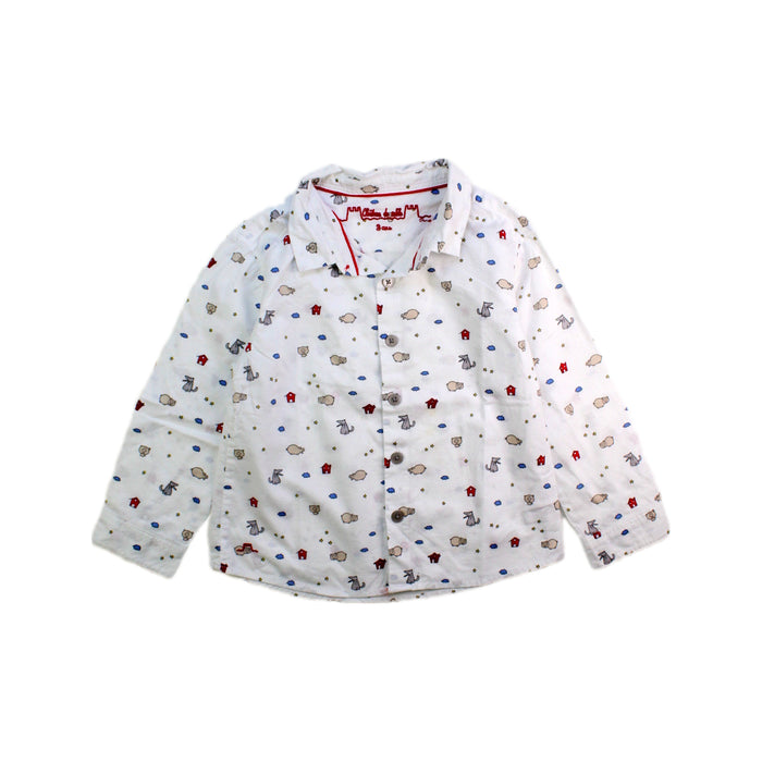 A White Long Sleeve Shirts from Chateau de Sable in size 3T for neutral. (Front View)