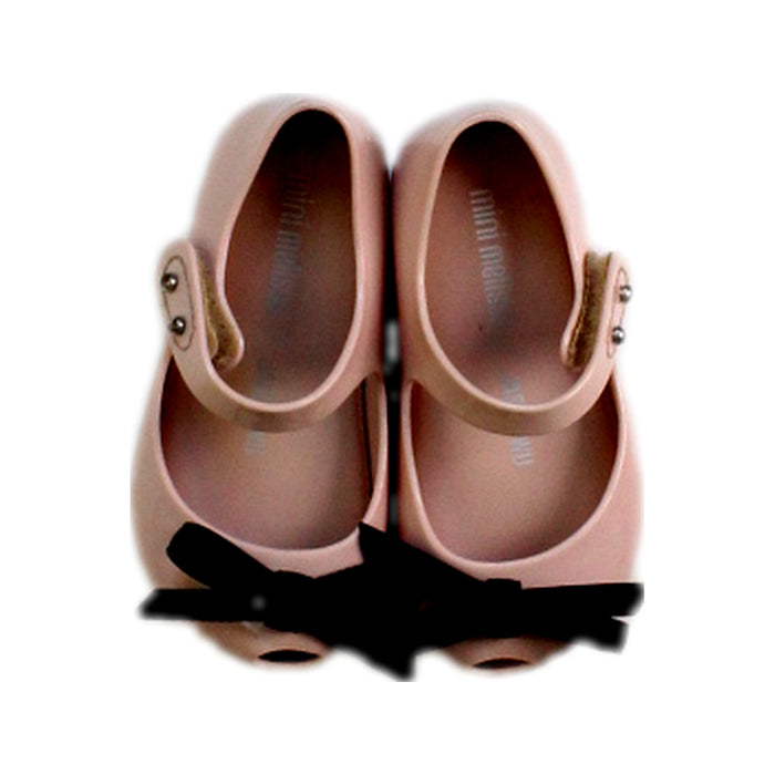 A Pink Flats from Mini Melissa in size 12-18M for girl. (Back View)