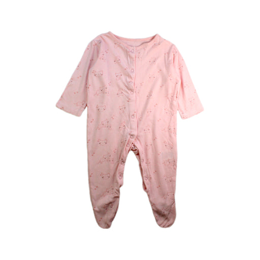 A Pink Onesies from Mothercare in size 6-12M for girl. (Front View)