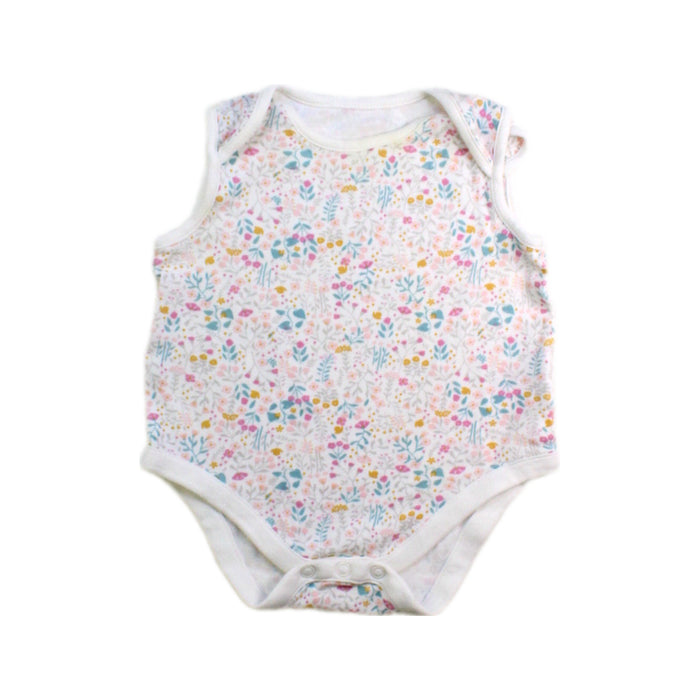 A White Sleeveless Bodysuits from Mothercare in size 3-6M for girl. (Front View)