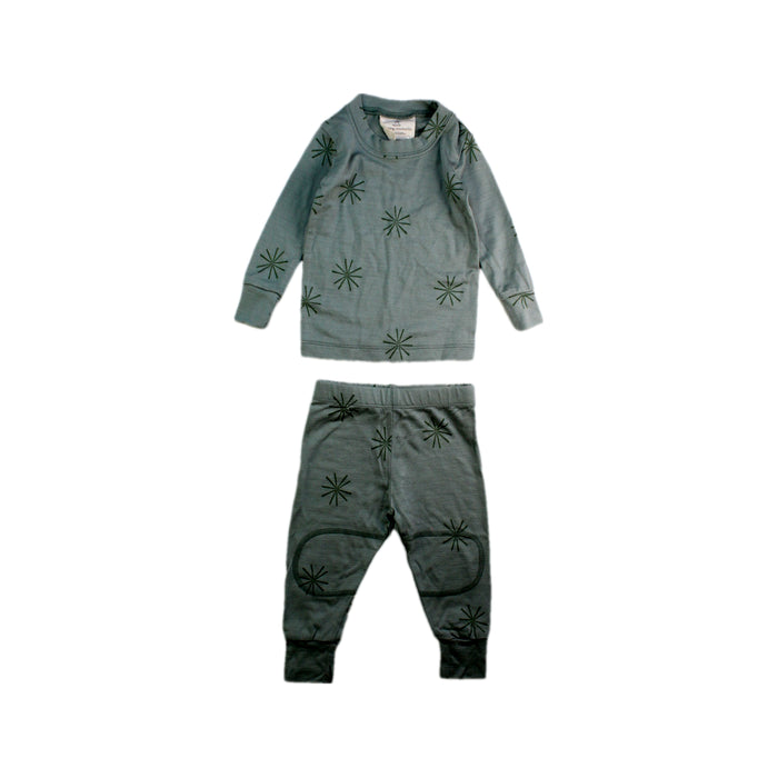 A Grey Pyjama Sets from Chasing Windmills in size 3-6M for neutral. (Front View)