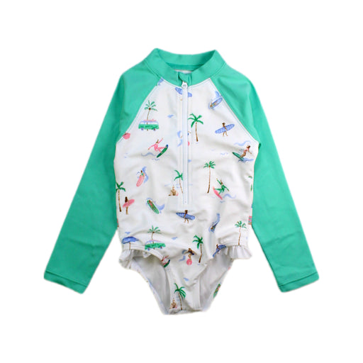 A Green Rash Guards from Janie & Jack in size 2T for girl. (Front View)