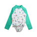 A Green Rash Guards from Janie & Jack in size 2T for girl. (Front View)