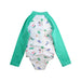 A Green Rash Guards from Janie & Jack in size 2T for girl. (Back View)