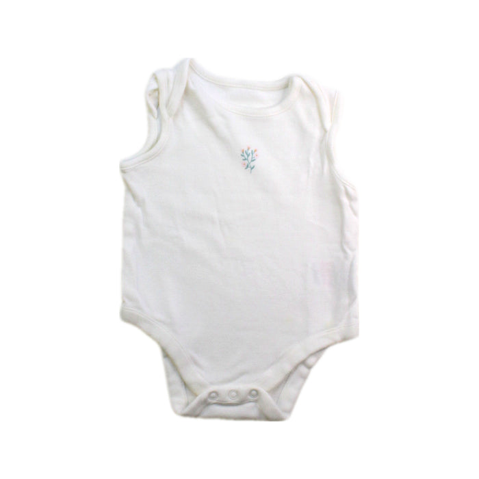 A White Sleeveless Bodysuits from Mothercare in size 3T for girl. (Front View)