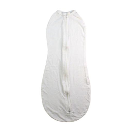 A White Swaddles from HanaBaby in size 0-3M for neutral. (Front View)