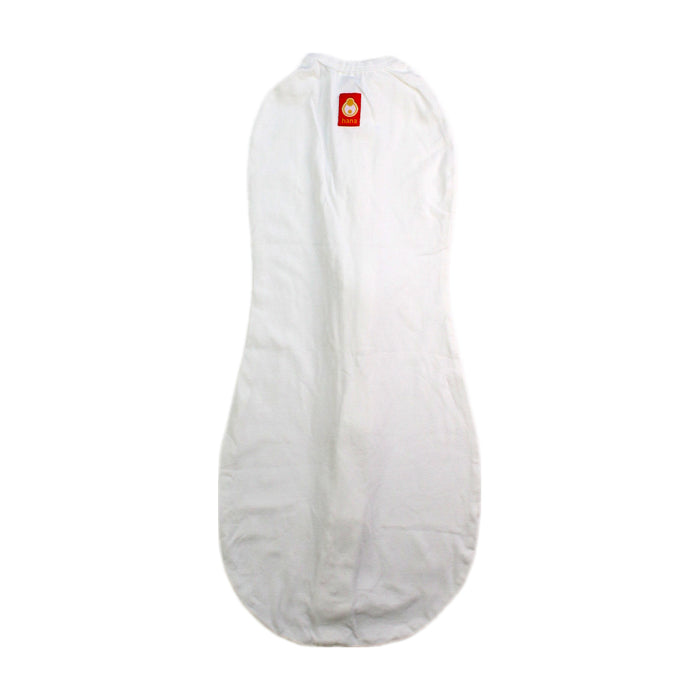 A White Swaddles from HanaBaby in size 0-3M for neutral. (Back View)
