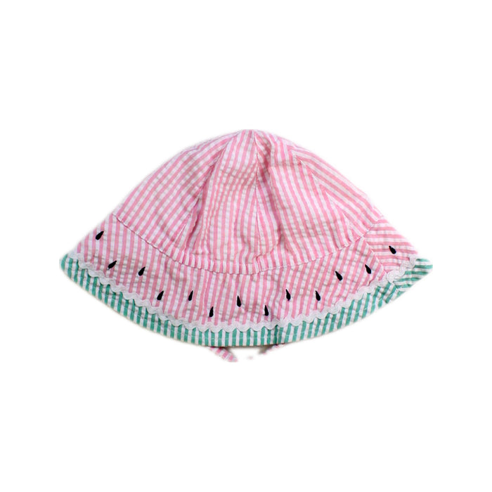 A Pink Sun Hats from Seed in size 12-18M for girl. (Back View)