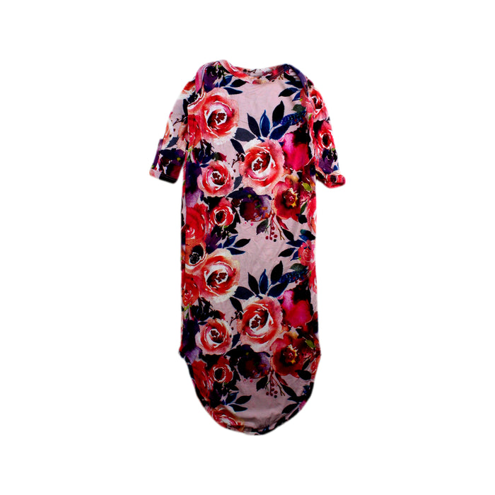 A Pink Long Sleeve Dresses from Posh Peanut in size 0-3M for girl. (Front View)