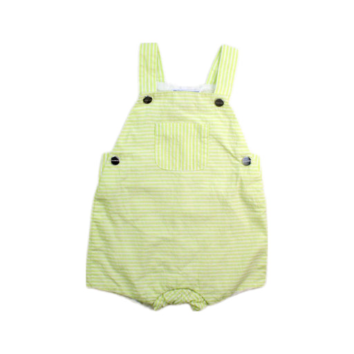 A Green Overall Shorts from Jacadi in size 0-3M for girl. (Front View)