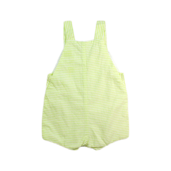 A Green Overall Shorts from Jacadi in size 0-3M for girl. (Back View)