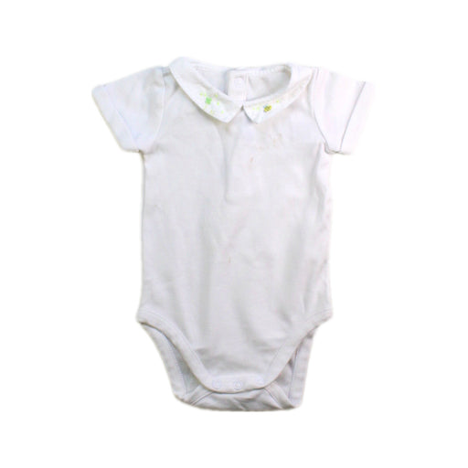 A White Short Sleeve Bodysuits from Jacadi in size 0-3M for girl. (Front View)