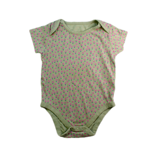 A Green Short Sleeve Bodysuits from Mothercare in size 12-18M for girl. (Front View)