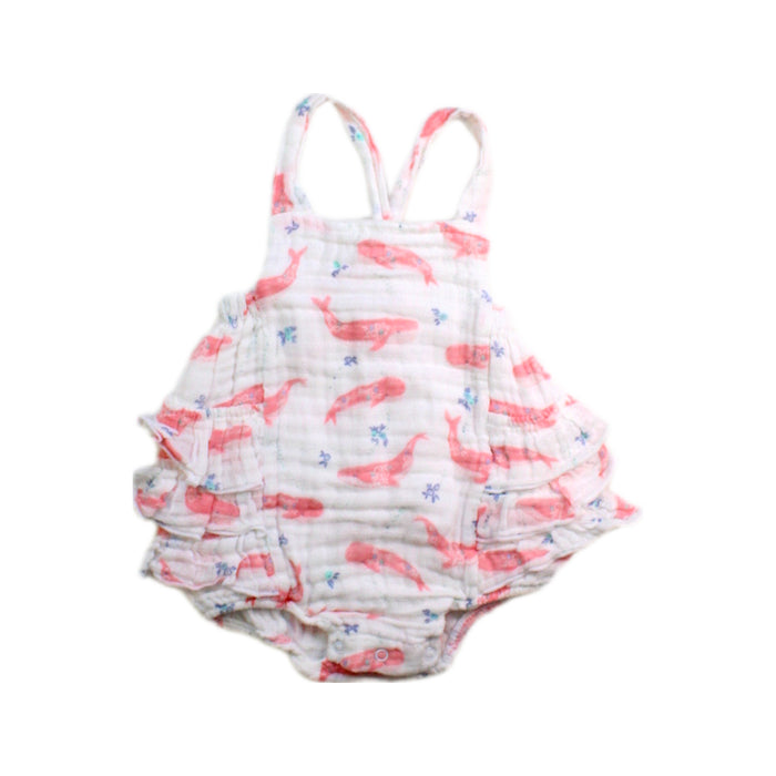A Pink Sleeveless Rompers from Angel Dear in size 3-6M for girl. (Front View)