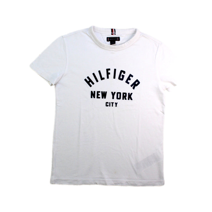 A White Short Sleeve T Shirts from Tommy Hilfiger in size 7Y for neutral. (Front View)
