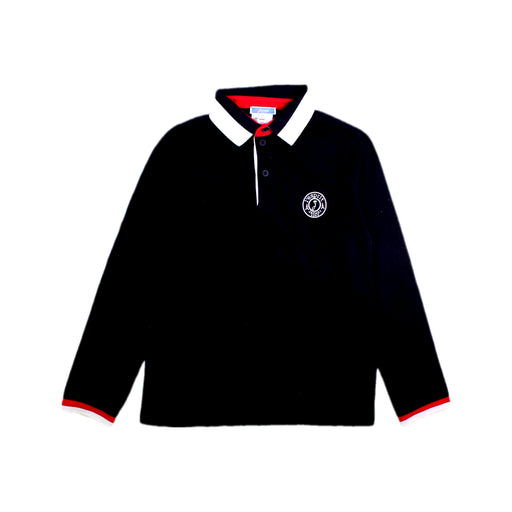 A Black Long Sleeve Polos from Jacadi in size 8Y for boy. (Front View)