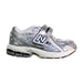 A Silver Sneakers from New Balance in size 5T for neutral. (Front View)