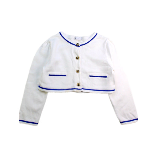 A White Cardigans from Janie & Jack in size 3T for girl. (Front View)