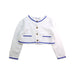 A White Cardigans from Janie & Jack in size 3T for girl. (Front View)