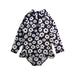 A Black Swimsuits from Seed in size 3T for girl. (Front View)