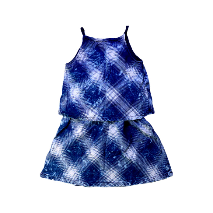A Blue Sleeveless Dresses from Tommy Hilfiger in size 5T for girl. (Back View)