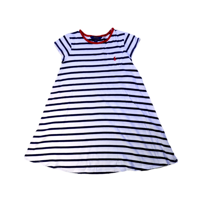 A White Short Sleeve Dresses from Polo Ralph Lauren in size 7Y for girl. (Front View)