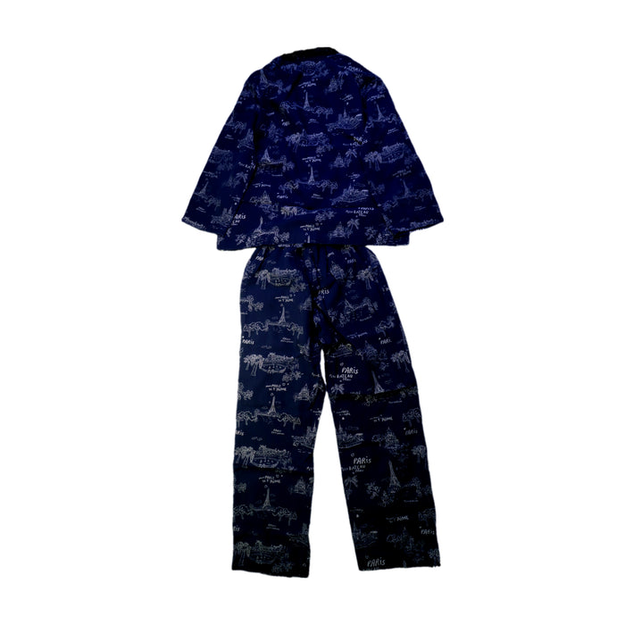 A Navy Pyjama Sets from Petit Bateau in size 10Y for boy. (Back View)